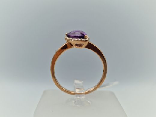 Zelta gredzens ar cirkoniju, 2.57 g, izm. 17.2