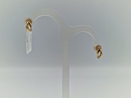 Золотые серьги с бриллиантом, 2.78 г