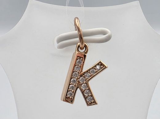 Gold pendant with zircon, 0.66 g