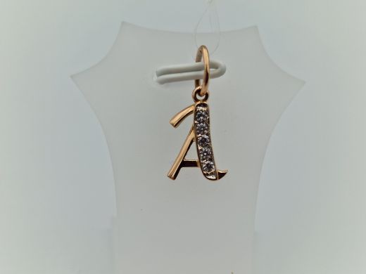 Золотой кулон с цирконом, 1.01 г