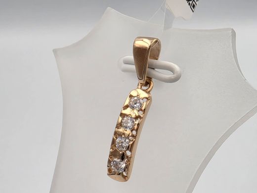 Gold pendant with zircon, 0.89 g