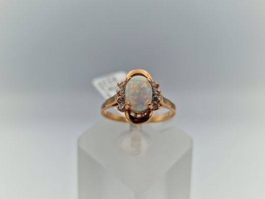 Золотое кольцо с цирконом, 3.06 г, разм. 17