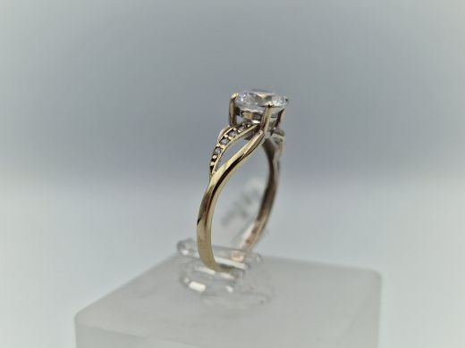 Zelta gredzens ar cirkoniju, 1.55 g, izm. 17