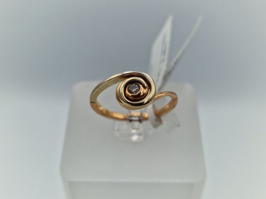 Zelta gredzens ar briljantu, 2.4 g, izm. 15.8