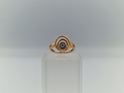 Zelta gredzens ar cirkoniju, 3.19 g, izm. 16.5