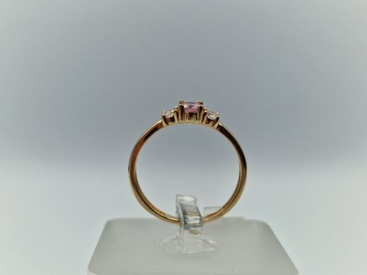 Zelta gredzens ar cirkoniju, 1.3 g, izm. 17