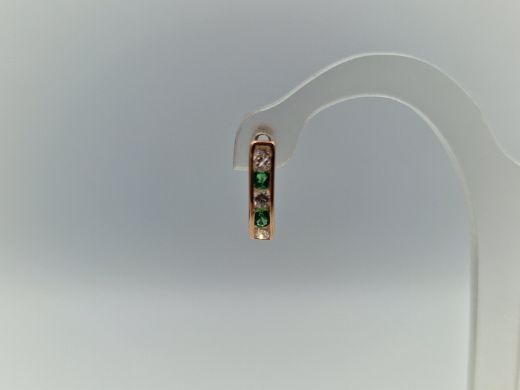 Золотые серьги с цирконом, 1.06 г