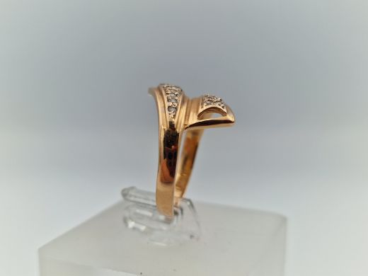 Zelta gredzens ar cirkoniju, 2.85 g, izm. 16