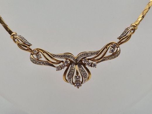 Золотое ожерелье с бриллиантами, 18.49 г