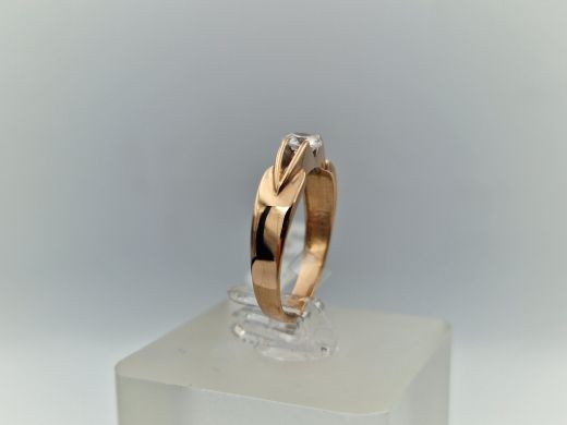 Zelta gredzens ar cirkoniju, 2.15 g, izm. 16.5