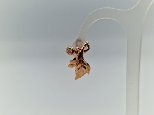 Золотые серьги с цирконом, 2.89 г