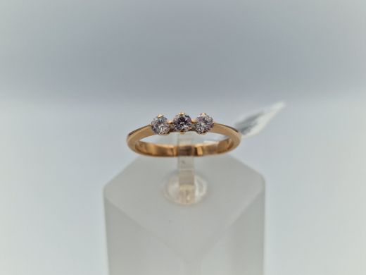 Zelta gredzens ar cirkoniju, 2.09 g, izm. 17