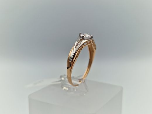 Zelta gredzens ar cirkoniju, 1.55 g, izm. 18