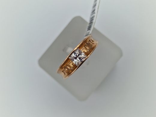 Zelta gredzens ar cirkoniju, 3.03 g, izm. 19