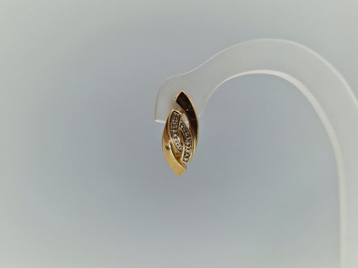 Золотые серьги с бриллиантом, 2.8 г