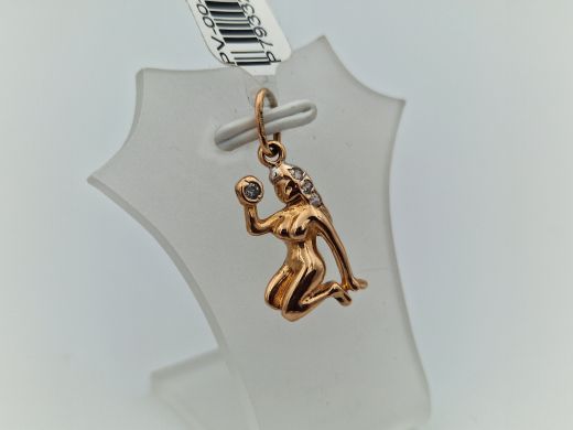 Zelta kulons ar cirkoniju, 1.43 g