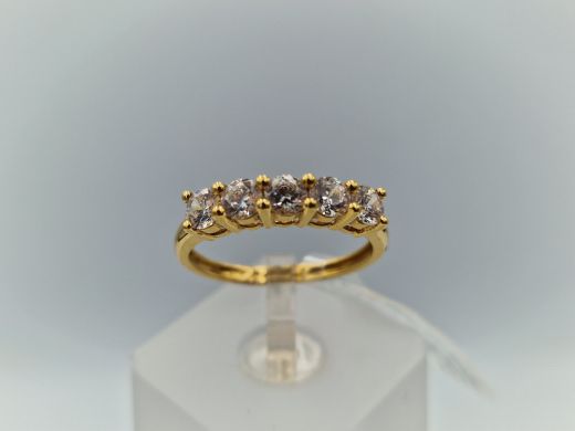Zelta gredzens ar cirkoniju, 2.74 g, izm. 18