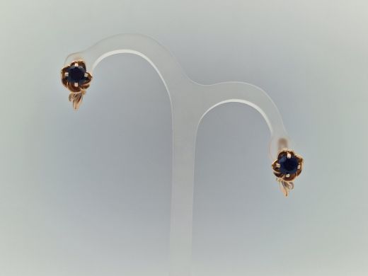 Золотые серьги с сапфиром, 4.55 г