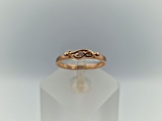 Zelta gredzens ar cirkoniju, 1.89 g, izm. 16.5