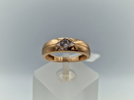 Zelta gredzens ar cirkoniju, 2.5 g, izm. 18