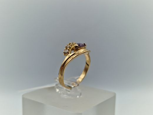 Zelta gredzens ar cirkoniju, 2.05 g, izm. 16.5