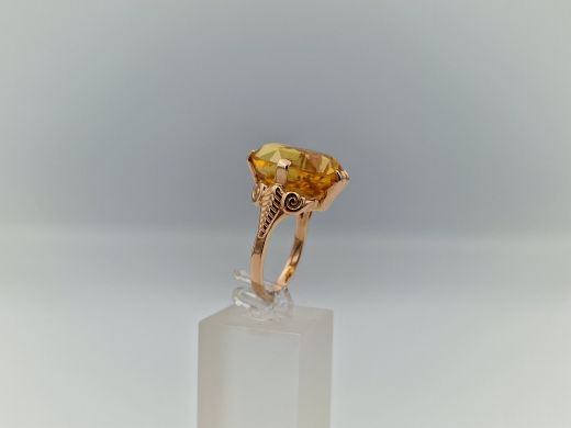 Zelta gredzens ar citrīnu, 8.59 g, izm. 18