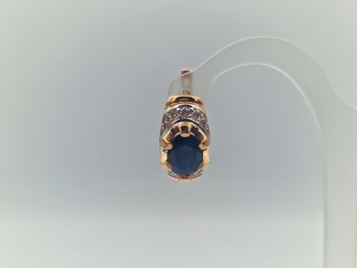 Золотые серьги с сапфиром, 5.15 г