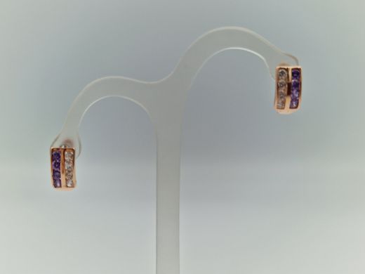 Zelta auskari ar cirkoniju, 1.54 g