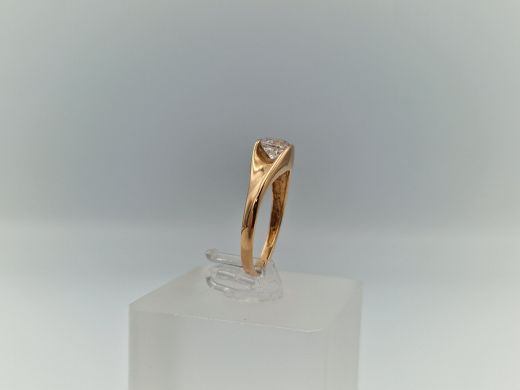 Zelta gredzens ar cirkoniju, 2.07 g, izm. 16.5