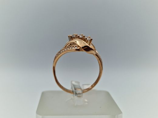 Zelta gredzens ar cirkoniju, 2.73 g, izm. 18