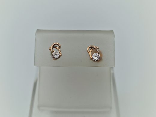 Zelta auskari ar cirkoniju, 1.21 g