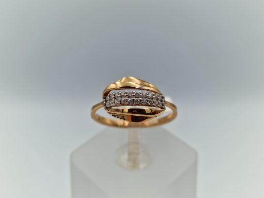 Zelta gredzens ar cirkoniju, 1.72 g, izm. 17.5