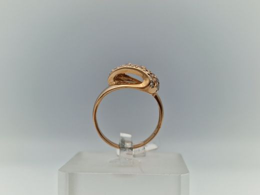 Zelta gredzens ar cirkoniju, 3.16 g, izm. 17