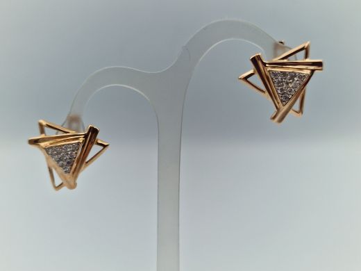 Zelta auskari ar cirkoniju, 4.67 g