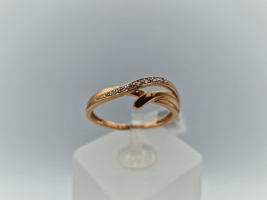 Zelta gredzens ar cirkoniju, 1.86 g, izm. 18
