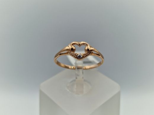 Zelta gredzens ar cirkoniju, 0.94 g, izm. 16.5