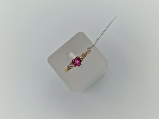 Zelta gredzens ar briljantu un topāzu, 1.47 g, izm. 17