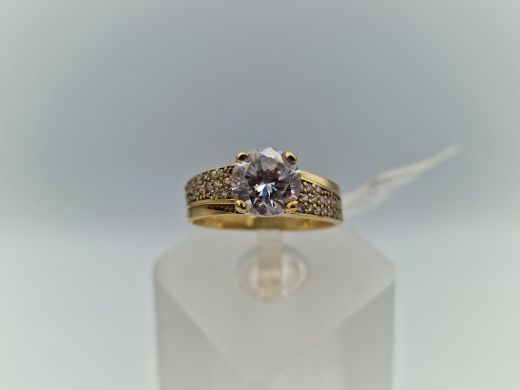 Zelta gredzens ar cirkoniju, 2.57 g, izm. 16.5