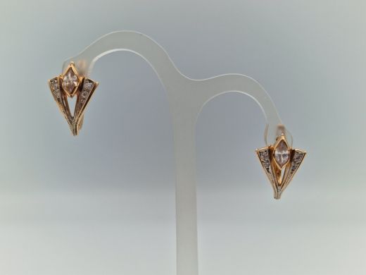 Zelta auskari ar cirkoniju, 2.81 g