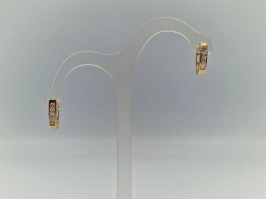 Zelta auskari ar cirkoniju, 2.48 g