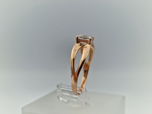 Zelta gredzens ar cirkoniju, 2.13 g, izm. 16.5