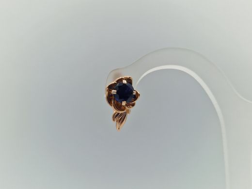 Золотые серьги с сапфиром, 4.55 г