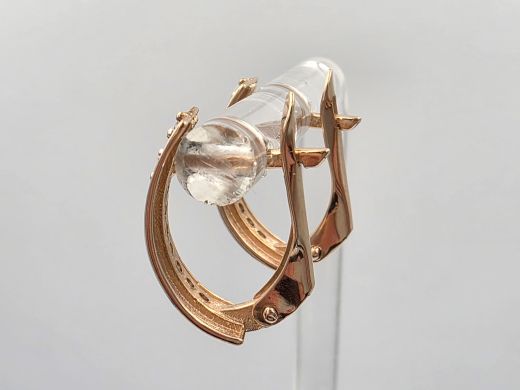 Золотые серьги с цирконом, 2.12 г