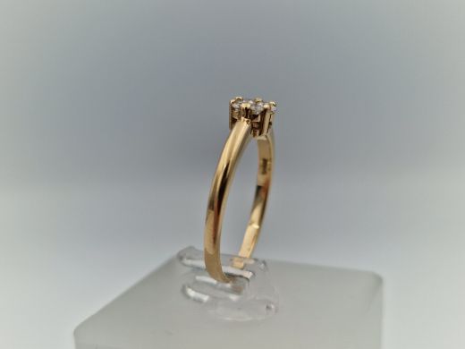 Zelta gredzens ar briljantiem, 2.06 g, izm. 17