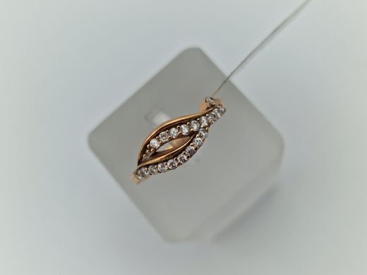 Zelta gredzens ar cirkoniju, 3.82 g, izm. 17