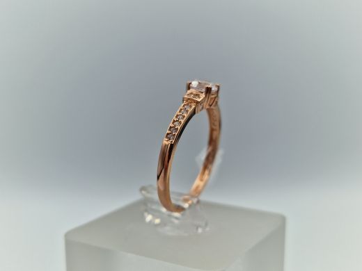 Zelta gredzens ar cirkoniju, 1.72 g, izm. 18