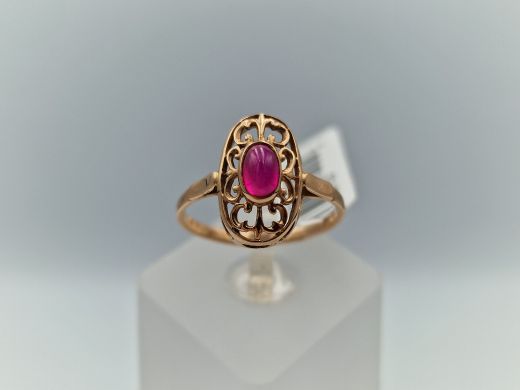 Zelta gredzens ar koraļļi, 2.45 g, izm. 18