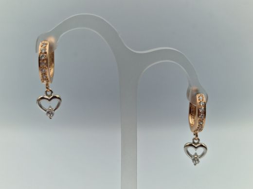 Zelta auskari ar cirkoniju, 3.28 g