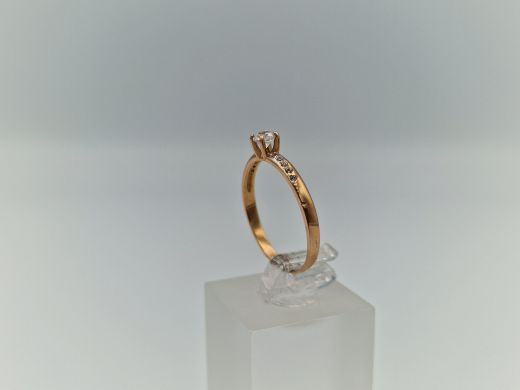 Zelta gredzens ar cirkoniju, 1.34 g, izm. 17