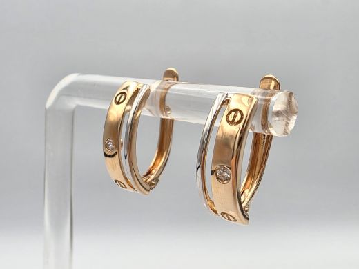 Zelta auskari ar cirkoniju, 2.58 g